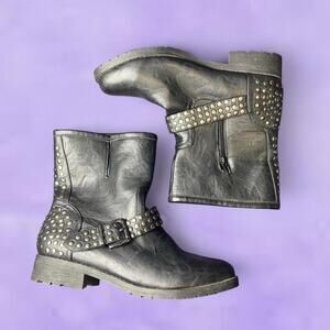Wetseal black studded boots